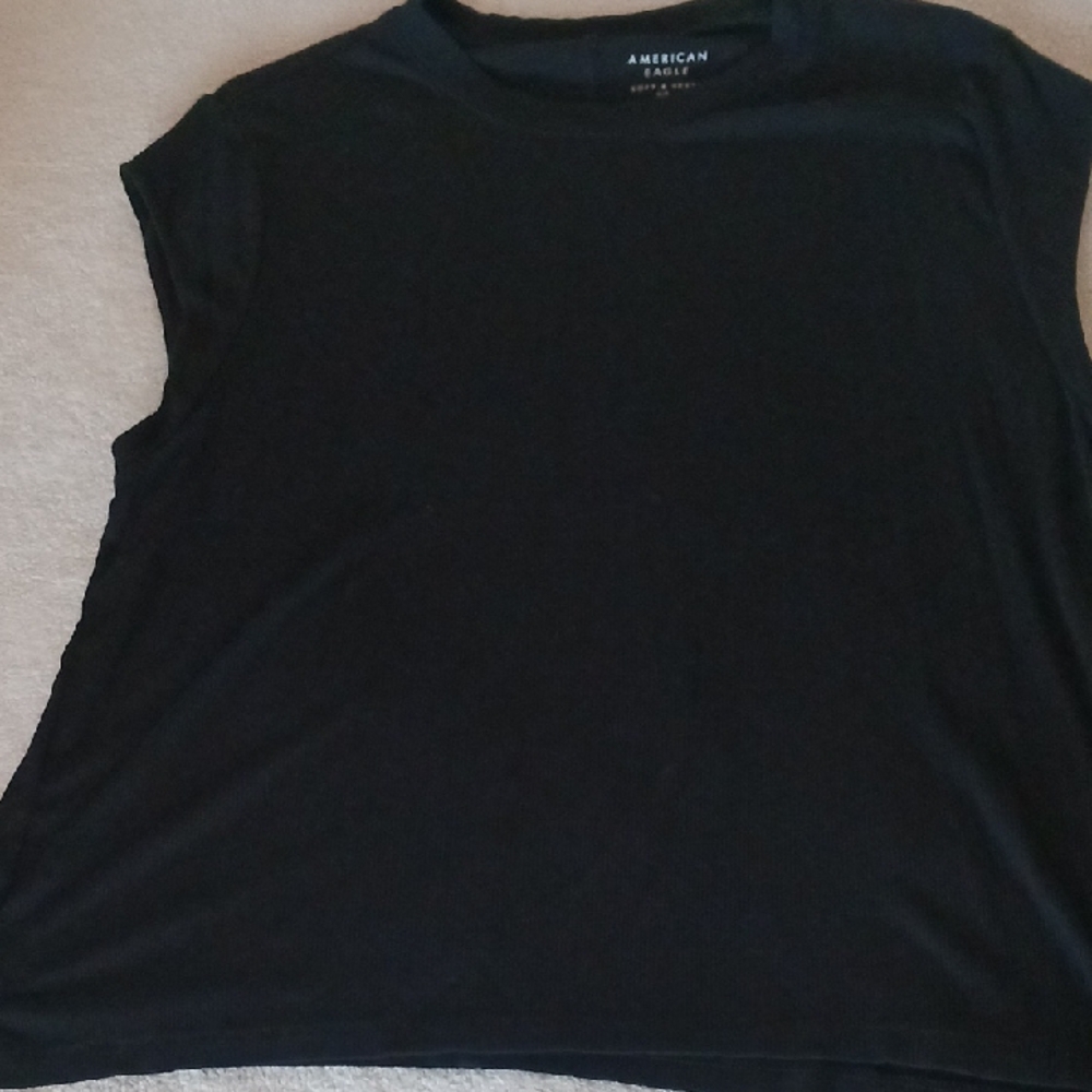 American Eagle Outfitters Women's Black Muscle Tee